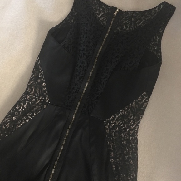 Jill Stuart Dress Black Satin & Lace LBD - Picture 7 of 10